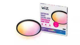 WiZ SuperSlim čierna / Stropné LED svietidlo / 32W / 3750lm / 2700-6500K RGB / IP20 / priemer 54 cm (SKL000437754)