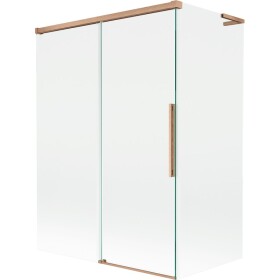 MEXEN/S - Rox L vaňová zástena 2-krídlová posuvná 120 + 70 x 150, transparent, meď kartáčovaná 8C9L-120-070-65-00