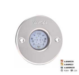 LED Svetlo Hugo Lahme RGBW farebné; 24 V; 4 LED, Ø 110 mm, červený bronz, pre fóliové, a betónové bazény