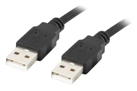 Lanberg USB-A (M) - USB-A (M) čierna / Kábel USB 2.0 / 1,8 m / 480 Mbit/s (CA-USBA-20CU-0018-BK)