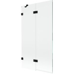 MEXEN/S - Lunar vaňová zástena 2-krídlová ľavá 100 x 150, transparent, čierna 897-100-100-70-00-L