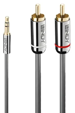 Lindy Cromo / Audio kábel / 3,5 mm jack - 2x RCA / 0,5 m / Antracit (35332)