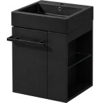 CERANO - Kúpeľňová skrinka Esme - čierna matná + umývadlo z lit. mramoru - čierna matná - 45x62,5x45 CER-999990