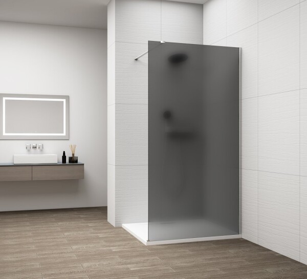 POLYSAN - ESCA CHROME jednodielna sprchová zástena na inštaláciu k stene, dymové matné sklo, 800 ES1480-01