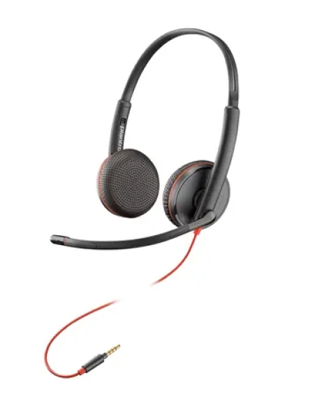 Poly Blackwire C3225 čierna / Náhlavná súprava / mikrofón / dve slúchadlá / 3.5mm jack (7S4M7AA)
