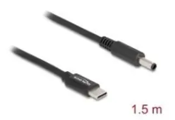 DeLock USB-C - DELL 4,5x3mm čierna / Napájací kábel / 1,5 m / 20 V / 3 A (87974)