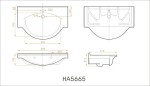 Nábytkové umývadlo Naturel Pro 66x51 cm otvor pre batériu uprostred HA5665 HA5665