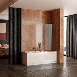REA - Skladacia vaňová zástena AGAT-2 80 Brush Copper REA-W5696