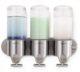 Simplehuman BT1029 Dávkovač mydla šampónu a kondicionéru na stenu / 3x 444 ml / nerez (BT1029)