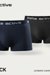 Pánska spodná bielizeň - 2PP Boxer Active GA GREY/DEEP NAVY M