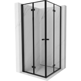 MEXEN/S - Mist-F Duo sprchovací kút skladacie dvere 80 x 80, čierna okraj, čierna 8A6-080L-080P-70-70