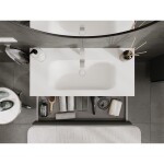 MEXEN/S - Orio kúpeľňová skrinka 100 cm s umývadlom Vela, 2 zásuvky, grafit mat/biela mat 91A10-10047-2-BFF66-W23M01