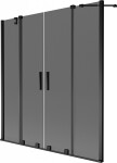 MEXEN/S - Velar Duo dvojkrídlová posuvná vaňová zástena 140 x 150, grafit, čierna 896-140-000-42-70