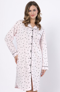 Laveza Angela 1619 dlhá/r M-2XL košeľa na gombíky světle růžová XXL