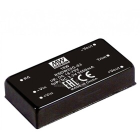 MEAN WELL RSDW20G-05 DC / DC menič napätia 4 A 20 W Počet výstupov: 1 x; RSDW20G-05