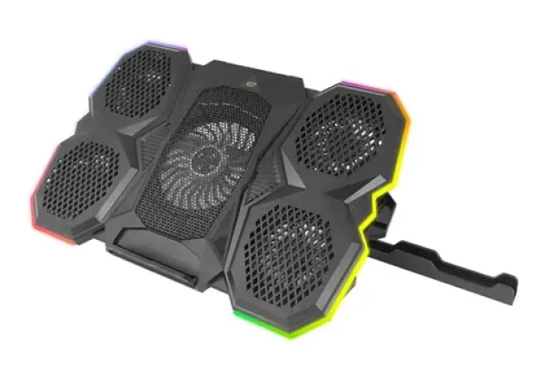 Esperanza EGC107 čierna / Chladiaca podložka pre notebook / 3× ventilátor 10 cm / RGB / 1 200-2 600 RPM / 5 polôh sklonu (EGC107)