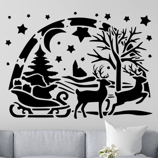 Veselá Stena Samolepka Santa Claus Farba: černá, Veľkosť: 100 x 72 cm