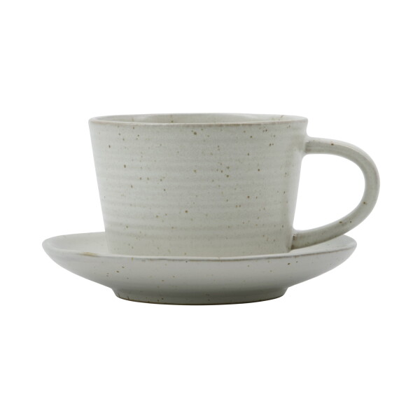 House Doctor Šálka s tanierikom PION sivobiely 230 ml