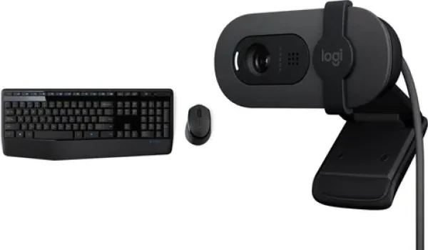 Logitech MK345 + Brio 100 / Sada klávesnice, myši a webkamery / bezdrôtová / USB