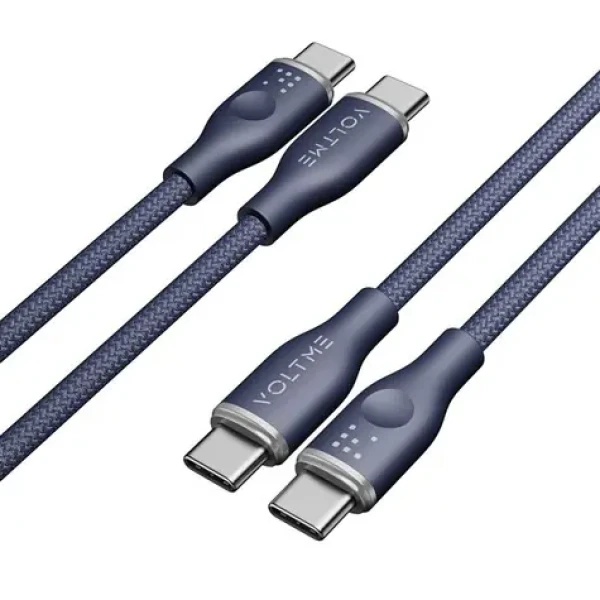 VOLTME Powerlink Rugg Series CTC Kábel USB-C(M) 3A/60W 1m modrá / 2x USB-C(M) (C2050)