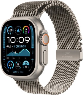 Apple Apple Watch Ultra 2 (GPS + Cellular) 49mm Natural Titanium Case with Natural Titanium Milanese Loop, Medium (MX5R3)