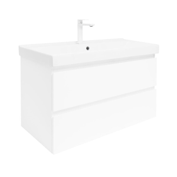 Kúpeľňová skrinka s umývadlom SAT B-Way 99x50x45 cm biela lesk BWAY2100WU1BBI BWAY2100WU1BBI