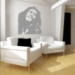 Veselá Stena Samolepka Portrét Bob Marley Farba: růžová, Veľkosť: 80 x 67 cm
