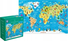 INTERDRUK Puzzle so samolepkami Mapa sveta