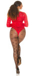 Dámske sieťované pančuchy "Hearts" SR3980 čierne - In-Stylefashion one size