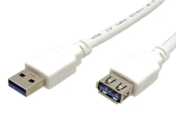 OEM USB 3.0 AA biely / Predlžovací kábel / 1,8 m / M/F (11.99.8978)