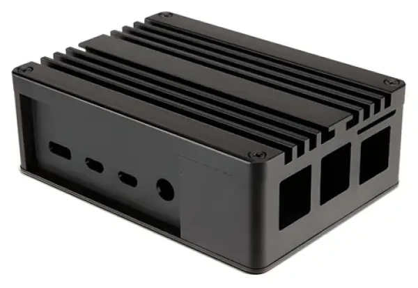 Akasa Pi 4 Pre čierna / Skriňa Raspberry Pi 4 / pasívne chladenie / eloxovaný hliník (A-RA08-M2B)