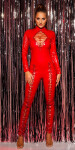 Sexy KouCla rolák LatexLookJumpsuit šnurovanie