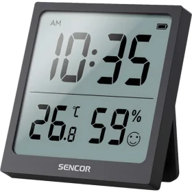Sencor SWS 1400 / Teplomer s hodinami / vnútorná teplota a vlhkosť / CR-2032