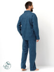 Pánske pyžamo Key MNS 815 B25 dĺžka/r M-2XL so zipsom tmavě modrá M