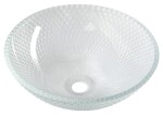 SAPHO - PUKETA gravírované sklenené umývadlo na dosku priemer 42cm, číre sklo TY165