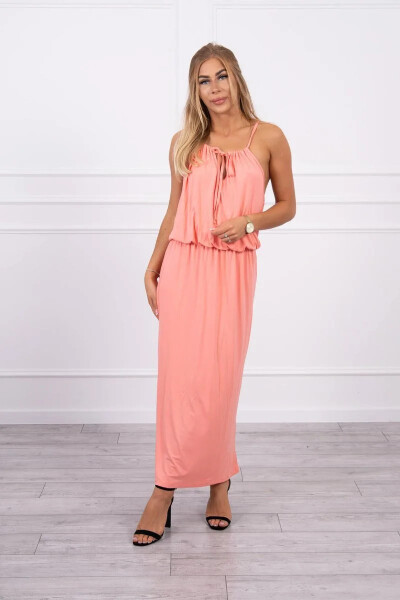 Boho šaty 8893 lososové - Kesi UNI