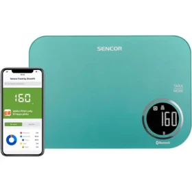 Sencor SKS 7071GR tyrkysová / múdra kuchynská váha / max. 5kg / funkcia TARE / Bluetooth (8590669263158)