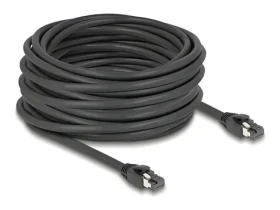 DeLock RJ45 Cat.8.1 S/FTP čierna / Sieťový kábel / 40 Gbps / 15 m (80238)