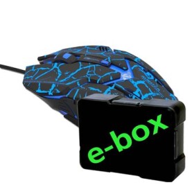 E-BLUE Auroza Gaming e-box modrá / herná optická myš / 6tlačítok / 1 koliesko / drôtová (USB) / 4000DPI (MMEBE39UGB00)