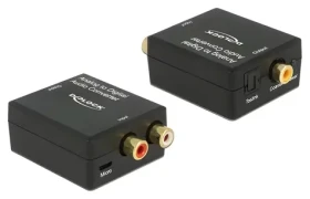 DeLock 63468 čierna / Audio prevodník analógový/digitálny / Optický a koaxiálny výstup / Micro-USB / 16bit/96kHz (63468)