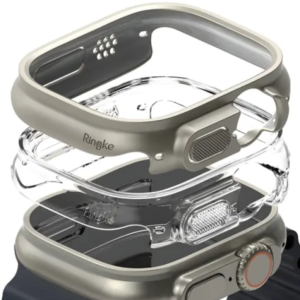 Ringke Slim kryt pre Apple Watch Ultra 1/2 49mm číra a titánová / Ochranný kryt / 2 ks v balení