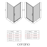 CERANO - Sprchovací kút Porte Ľ/P - 8 mm - chróm, transparentné sklo - 90x80x195 - otočný CER-413528