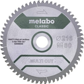 Metabo MULTI CUT CLASSIC 628666000 pílový kotúč 254 x 30 x 1.8 mm Počet zubov (na palec): 60 1 ks; 628666000