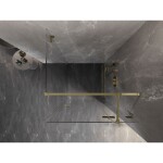 MEXEN/S - Lunar T sprchovací kút dvere krídlové pravá 80 x 80, transparent, zlato 834T-080-080-50-00-P