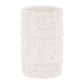 Spirella RELIEF kelímok na kefky biely / porcelán (7610583199232)