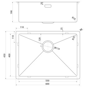 SAPHO SAPHO - ZENITH nerezový drez 60x45cm, meď mat ZN6045PG