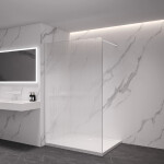 CERANO - Sprchová zástena Walk-in Onyx Cube Ľ/P - 8 mm - hranatá vzpera - biela matná, ryhované sklo - 90x200 CER-8050BD567