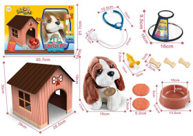 Mamido Mamido Plyšový psík so psou búdkou a veterinárnym setom + doplnky MT1240