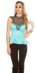 Elegant top with peplum and lace Einheitsgroesse