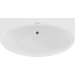 MEXEN/S - Bruna voľne stojaca vaňa nástenná 170 x 88, biela lesk, sifón a prepad ružové zlato 52731708800-60